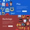 Vector flat theatre icons web banner