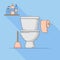 Vector flat toilet illustration. Plumbing elements for design and web.