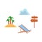 Vector flat travelling beach vacation symbols icon