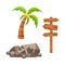 Vector flat travelling beach vacation symbols icon