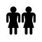 Vector flat two lesbian woman silhouette sign