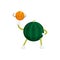 Vector flat watermelon character basketball player