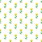 Vector flat yellow flowers seamless pattern