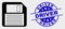 Vector Floppy Disk Icon and Grunge Driver Watermark