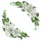 Vector floral bouquet design: set of tender white lily flowers,