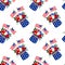 Vector floral bouquet in patriotic top hats with green leaves, flags. Great for holiday cards, 4th of July banners