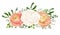 Vector floral bouquet with White pink, peach Ranunculus flower E