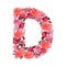 Vector floral capital letter, character D. Botanical monogram.