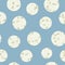 Vector Floral Circles in White Green on Blue Background Seamless Repeat Pattern. Background for textiles, cards