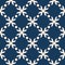 Vector floral geometric seamless pattern. Dark blue color. Repeat design