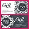 Vector floral gift voucher or card background template. Vintage