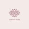 Vector floral luxury curve logo design. Ornate patten frame. Vintage premium design vector element.