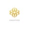 Vector floral luxury logo design. Gold ornate frame. Vintage premium design vector element.
