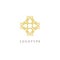 Vector floral luxury logo design. Round gold ornate frame. Vintage premium design vector element.