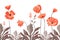 Vector floral seamless border. California poppy flowers, Eschscholtzia.