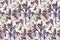 Vector floral seamless pattern. Beige, grey, purple flowers and leaves.