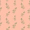 Vector floral seamless pattern with blooming roses. Seamless floral pattern on a gentle peach color background. Roses are drawn in