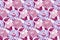 Vector floral seamless pattern. Maroon, violet, purple, burgundy garden flowers and leaves.