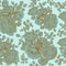 Vector floral seamless pattern with roses and persian buttercup