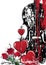 Vector floral Valentine musical composition