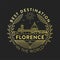 Vector Florence City Badge, Linear Style