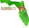 Vector Florida - American state map with puma cougar or mountains lion