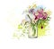 Vector flower colorful background vase glass bouquet