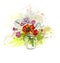 Vector flower colorful background vase glass bouquet