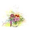 Vector flower colorful background vase glass bouquet