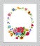 Vector flower frame. Template for invitation, greeting card, cover, notebook. Colorful flower wreath.Vintage style