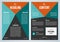 Vector flyer, corporate business, annual report, brochure design and cover presentation with blue and orange triangle