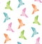 Vector of folding paper of bird, origami, seamless background