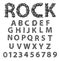 Vector font made of rocks polygon