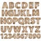 Vector font set of wood ecology font.