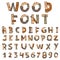 Vector font wood style - Vector illustration