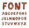 Vector font wood style - Vector illustration