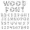 Vector font wood style.- Vector illustration