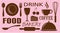 Vector of food,drink,bakery and coffee