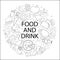 Vector Food and drink pattern with word. Food and drink background