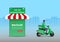 Vector of food rider delivering the order to the customer. Conceptual of Bazaar online.