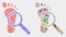 Vector Footprint Audit Magnifier Mosaic Icon of Triangle Items