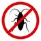 Vector Forbidden Cockroach Flat Icon Symbol