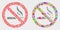 Vector Forbidden Smoking Mosaic Icon of Triangle Items