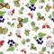Vector Forest Berries Nuts Seamless Pattern