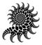Vector Fractal Beaded Spiral Snail Vortex Shape Generative Op Art Element