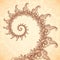 Vector fractal spiral in henna tattoo style