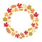 Vector frame with colored autumn leaves