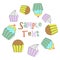 Vector frame of cupcakes