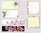 Vector frames with pink flowers. collection of various floral paper labels for ads.