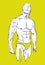 Vector free hand drawing illustration of a muscled man